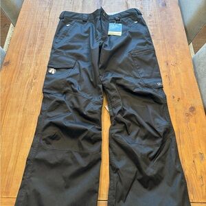 Burton Black Cargo Snowboard Pants Water-Resistant Relaxed Fit